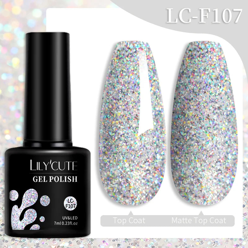 LILYCUTE 7ml 9D Cat Magnetic Gel Nail Polish - Iridescent Semi Permanent UV LED Gel Varnish