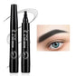 5 Colors Eyebrow Pen Waterproof - 4 Split Tip Tattoo Pen Liquid Black Makeup Pencil