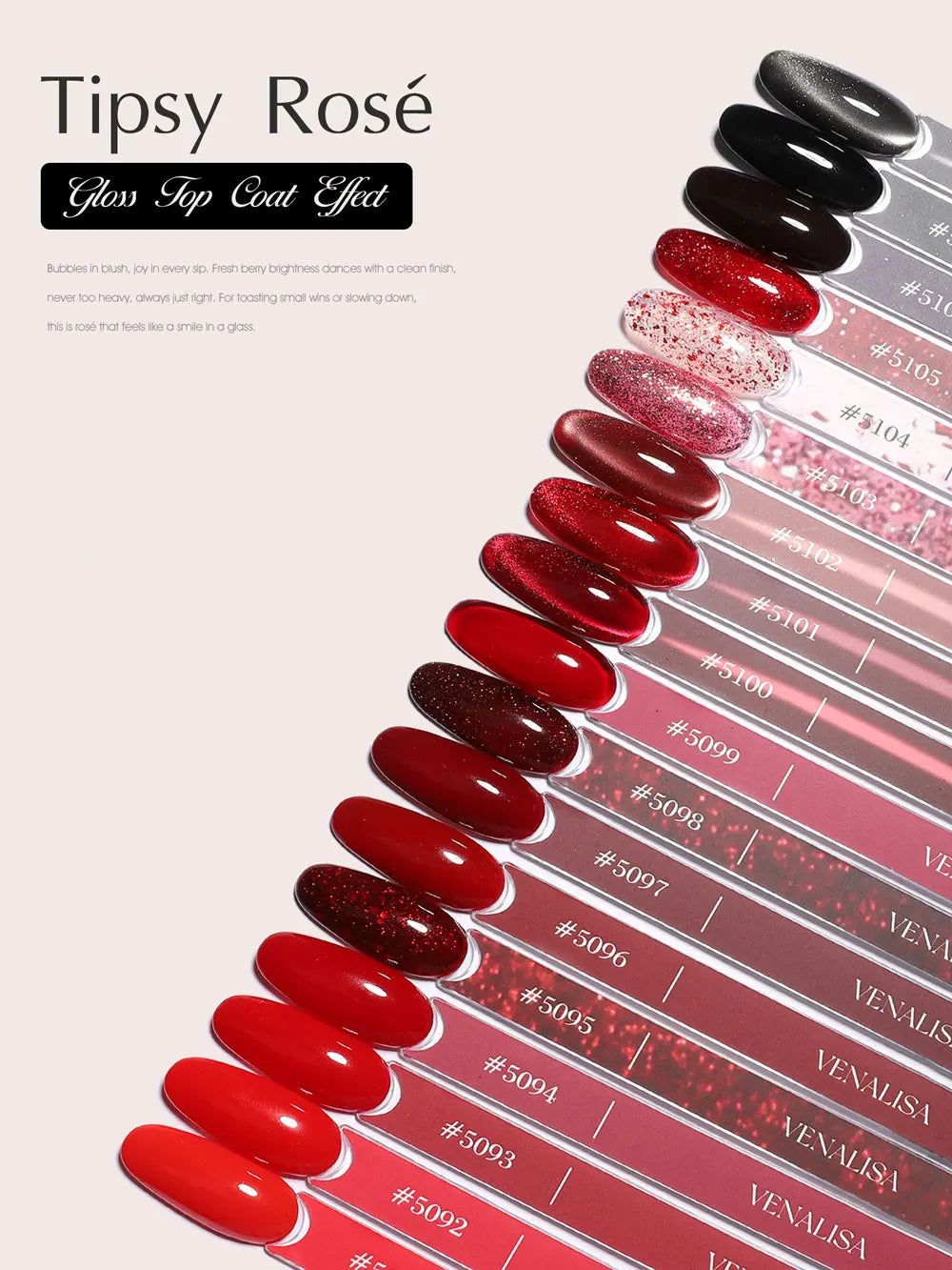 Venalisa V6 Nail Gel Polish - HEMA Free TPO Free 10ml Ultra Red Cat Eye Diamond Top