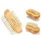 Double-Sided Nail Cleaning Brush with Wooden Handle - Natural Bristles for Manicure and Pedicure