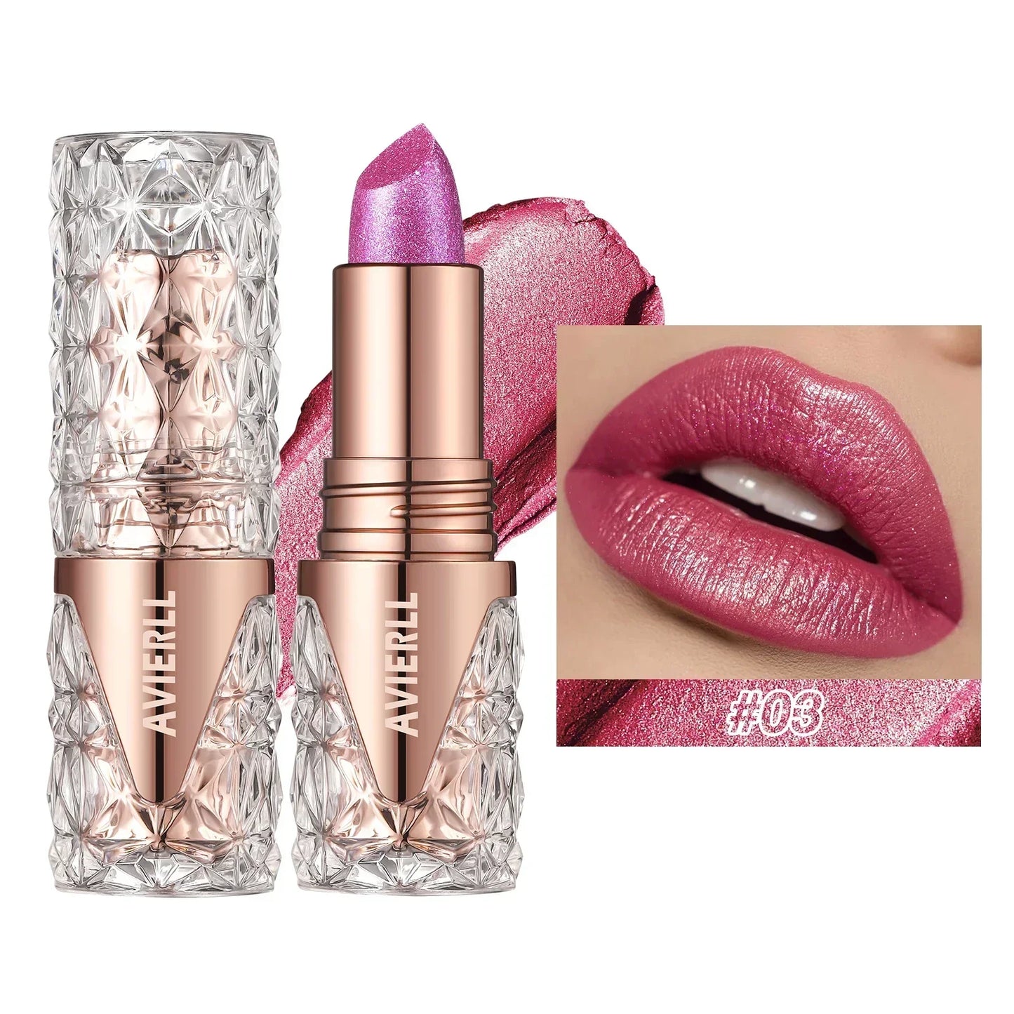 Quicksand Gold Glitter Lipstick - Moisturizing Long-Lasting Waterproof Lip Color