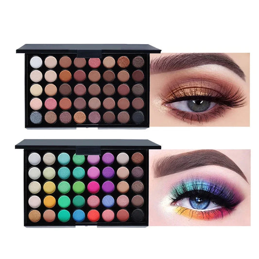 40-Color Eyeshadow Palette - Matte, Shimmer & Glitter Finish