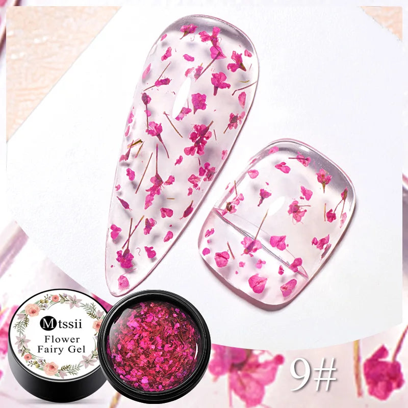 Mtssii Dried Flower Gel Nail Polish - Natural Flower Fairy Series 5ml Semi Permanent