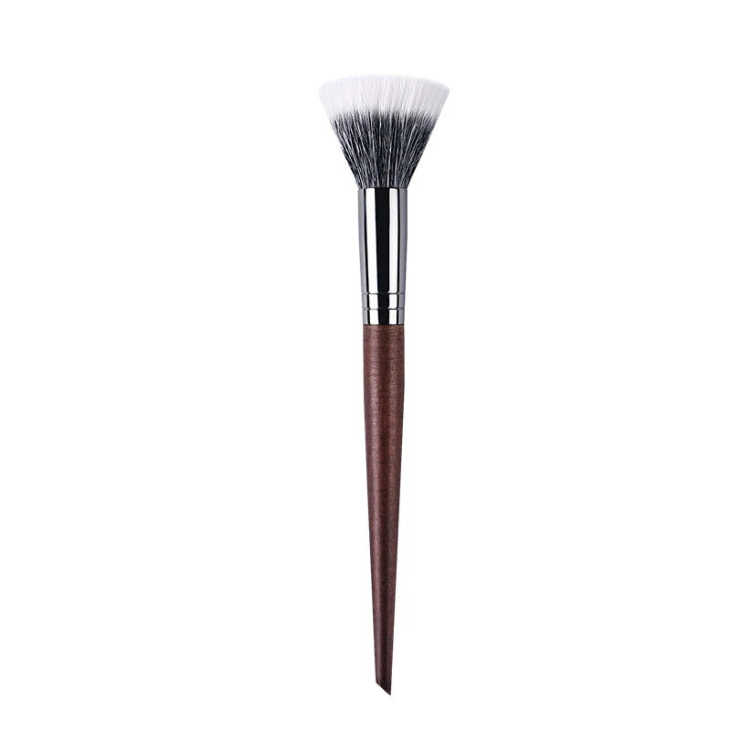 Professional Makeup Brushes - Natural Wood Goat Hair Powder Contour Stippling Blush Brush
