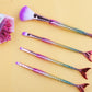 4pcs Gradient Mermaid Makeup Brushes Kit - Foundation Eyebrow Eyeliner Cosmetic Set
