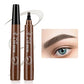 5 Colors Eyebrow Pen Waterproof - 4 Split Tip Tattoo Pen Liquid Black Makeup Pencil