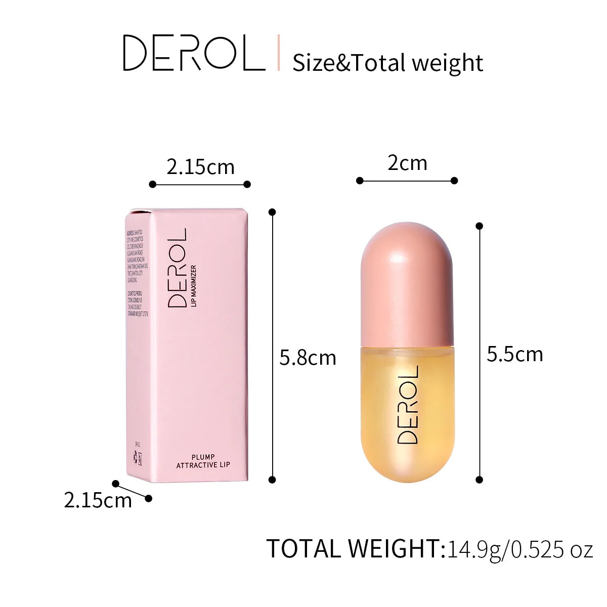 DEROL Day Night Ginger Extract Peppermint Mint Lip Plumper - Repair Moisturizing Long-Lasting