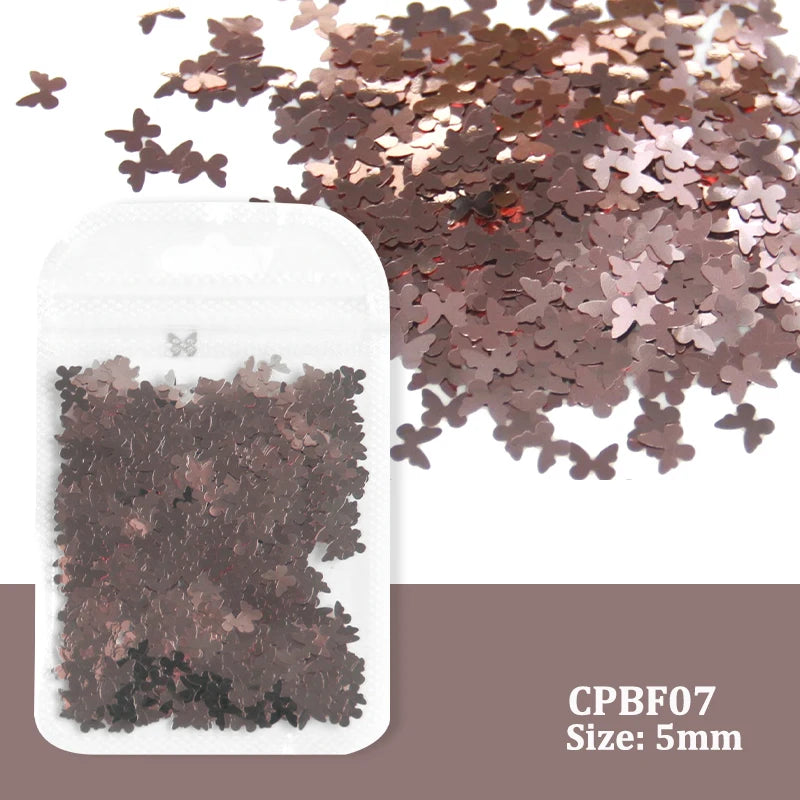 Holographic Nail Art Glitter - 2g Laser Star & Butterfly Sequins Flakes