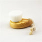 Wood Handle Facial Cleansing Brush - Manual Soft Silicone Face Massager for Pore Cleaning