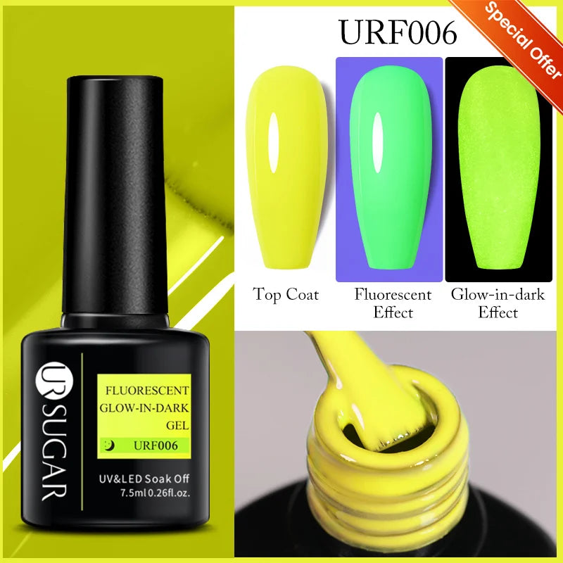 UR SUGAR 7.5ml Reflective Glitter Gel - Pink Sequins Nail Polish Semi-Permanent