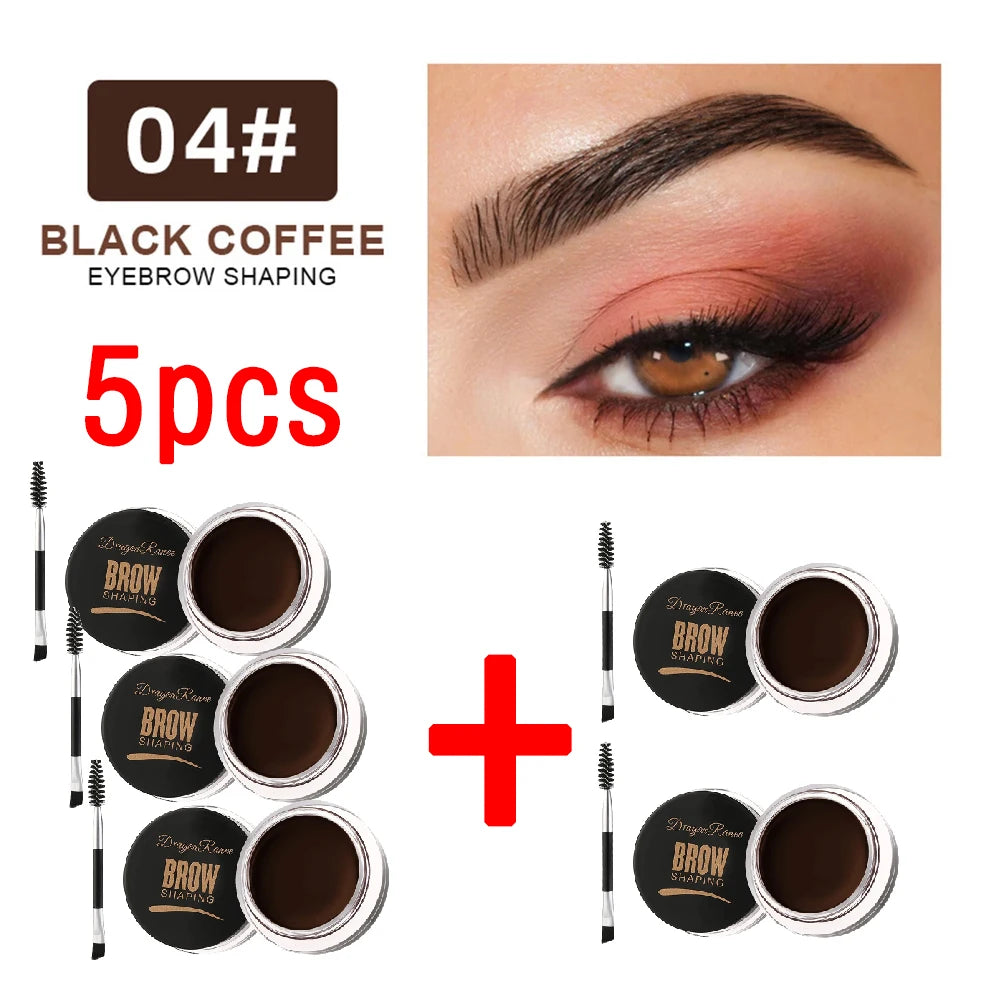 Matte Brown Black Wild Eyebrow Cream - 3D Natural Tint Gel Wax Waterproof Lasting