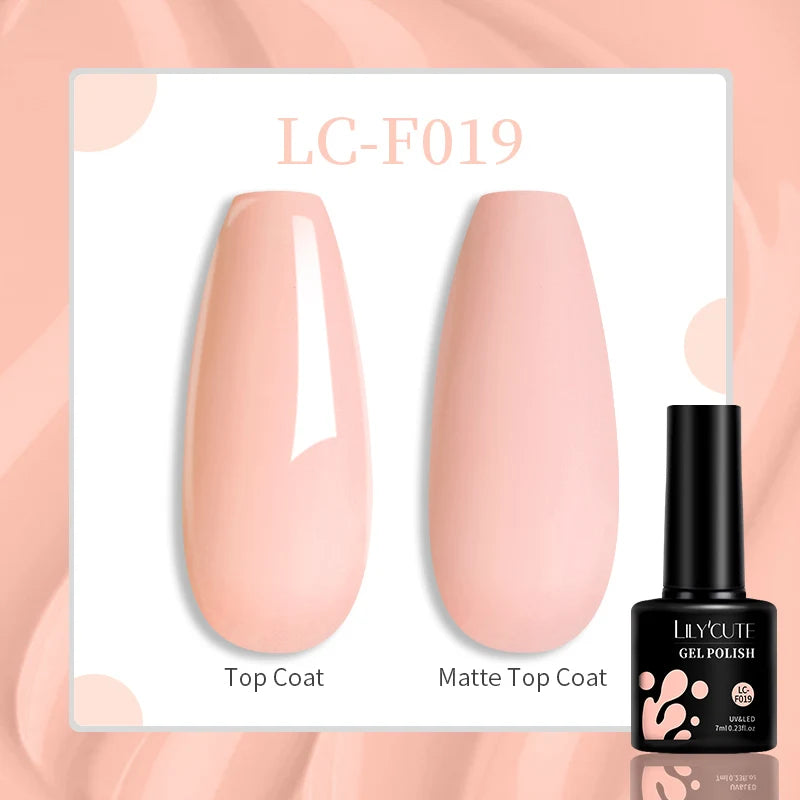 LILYCUTE 7ML Jelly Amber Gel Nail Polish - Semi Permanent UV Gel with Leopard Pattern Effect