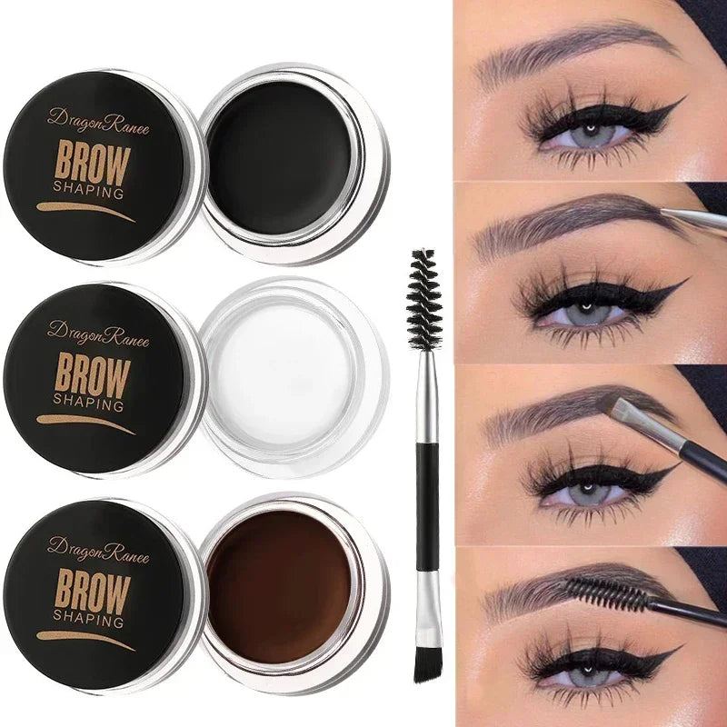 Matte Brown Black Wild Eyebrow Cream - 3D Natural Tint Gel Wax Waterproof Lasting
