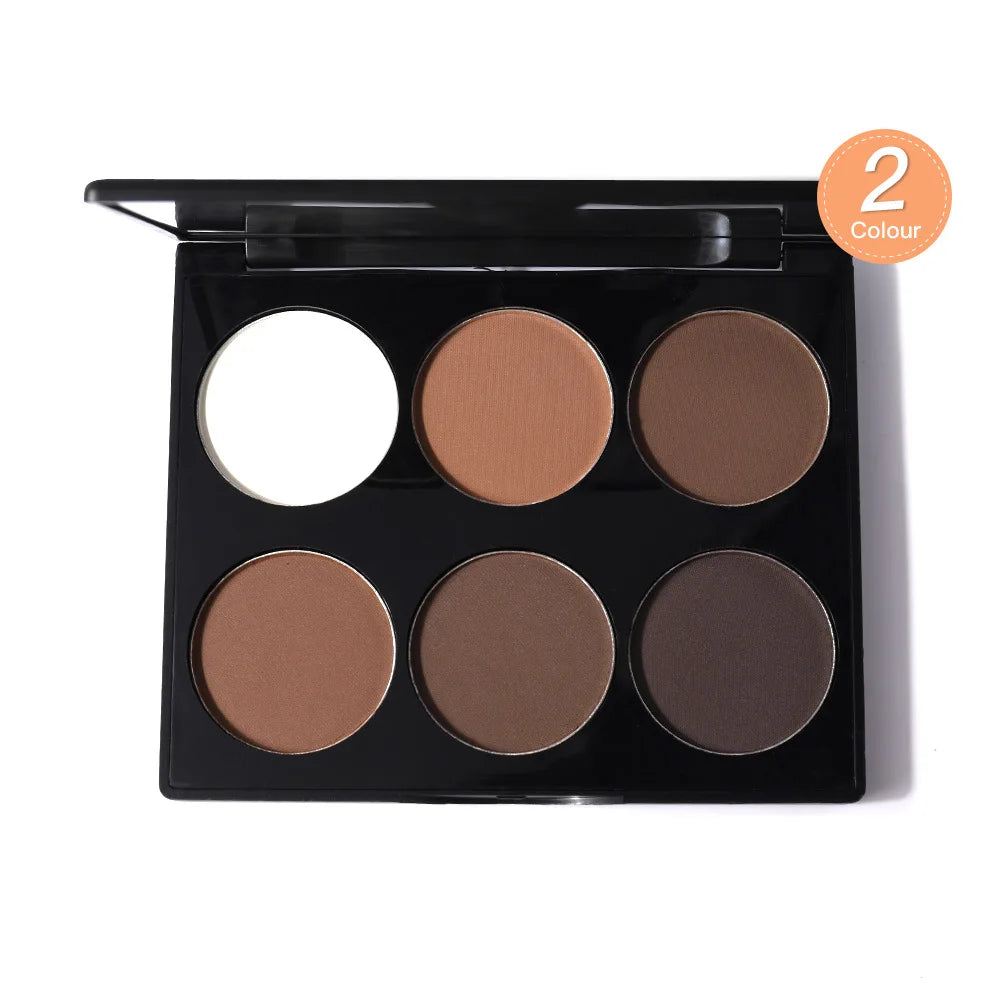 6 Colors Highlighter Contour Palette - 3D Bronzer Matte Professional Face Makeup