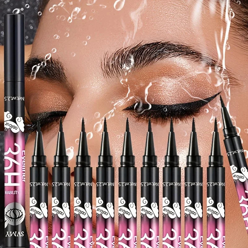 Waterproof Black Eyeliner Pencils Set - Long-Lasting Smudge-Proof Eye Makeup