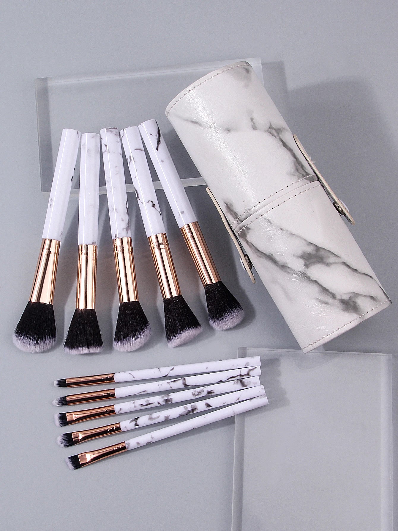 Marble Set Makeup Brush - 11 Piece Soft Hair Blush Eyeshadow Concealer Brush Set