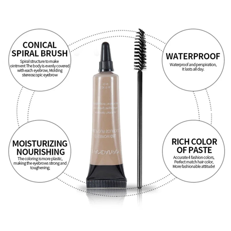 Pro Eyebrow Cream Gel Makeup - Tattoo Pen Tint Long Lasting Waterproof Henna