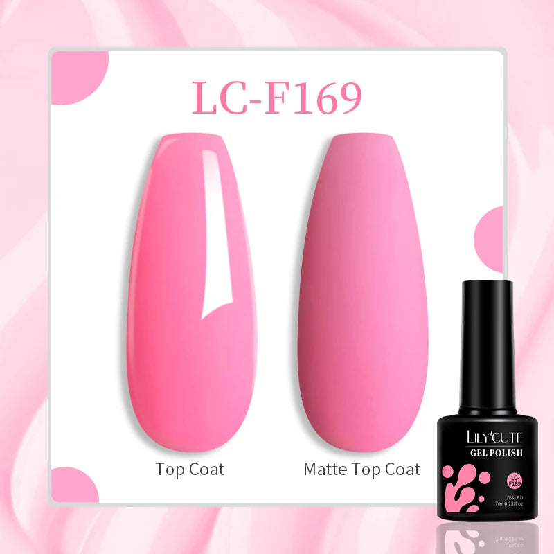 LILYCUTE 7ML Jelly Amber Gel Nail Polish - Semi Permanent UV Gel with Leopard Pattern Effect