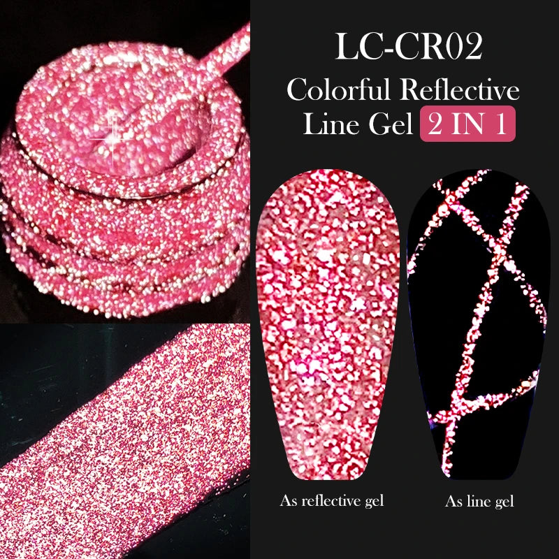 LILYCUTE 5ML Metallic Painting Liner Gel - Super Bright Gold Silver Mirror Drawing Gel