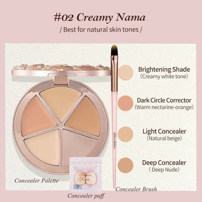 FLOWER KNOWS THE SWEETIE BEAR 4-Color Concealer Palette - Full Coverage Contouring
