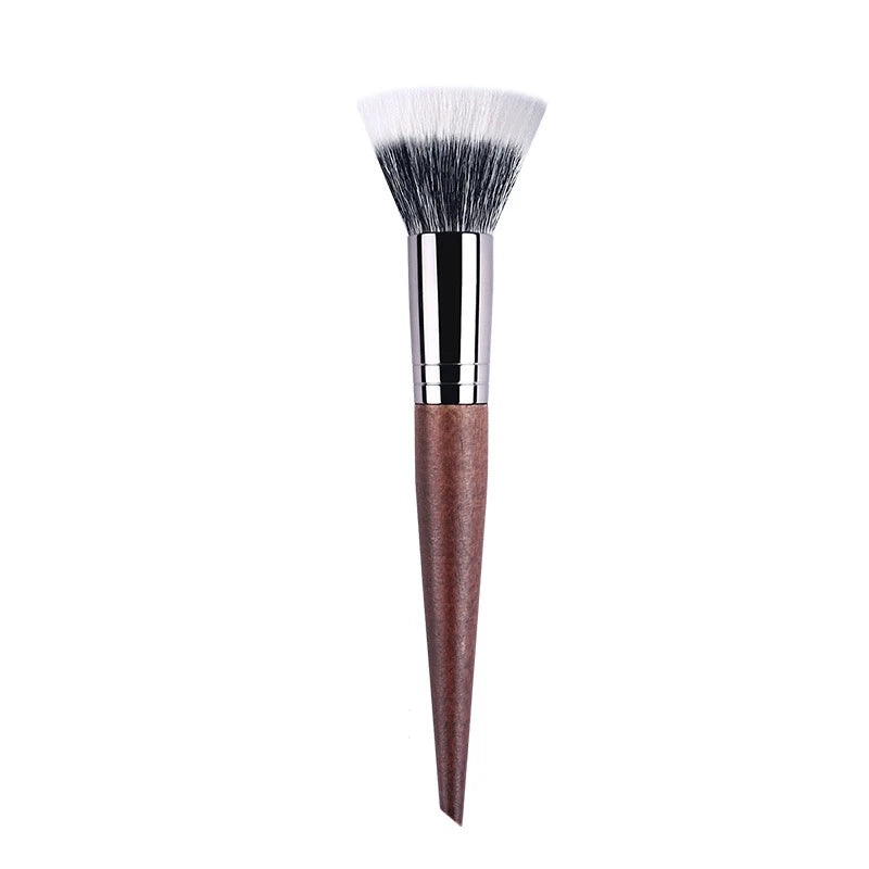 Professional Makeup Brushes - Natural Wood Goat Hair Powder Contour Stippling Blush Brush