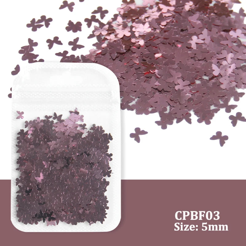 Holographic Nail Art Glitter - 2g Laser Star & Butterfly Sequins Flakes