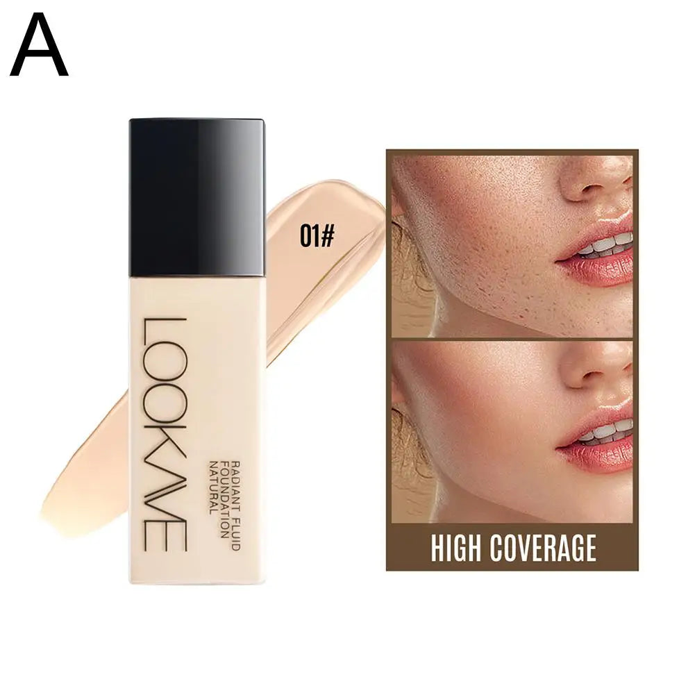 LOOKAVE Liquid Foundation - Long Lasting Full Coverage Natural Matte Moisturizing