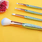 4pcs Gradient Mermaid Makeup Brushes Kit - Foundation Eyebrow Eyeliner Cosmetic Set