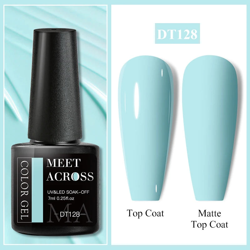 MEET ACROSS 7ml Wine Red Gel Nail Polish - Long-Lasting French Style Gel Varnish