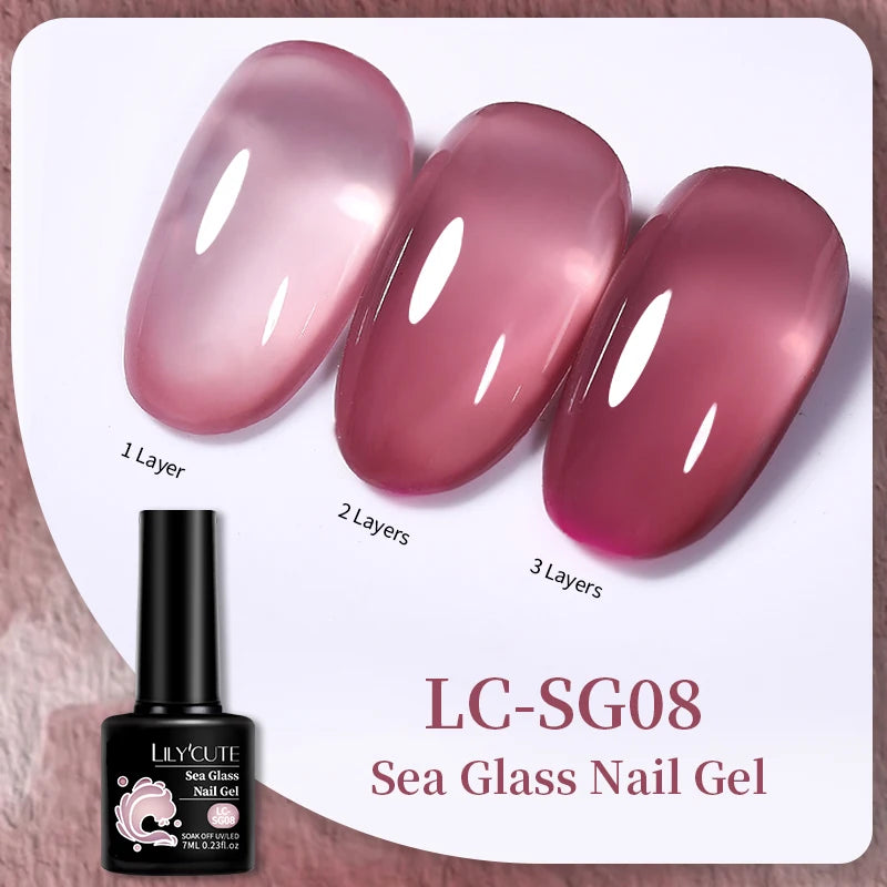 LILYCUTE 7ML Base and No-Wipe Top Coat - UV Gel Nail Polish Set