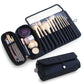 Waterproof Makeup Brush Rolling Bag - Foldable Travel Organizer for Cosmetic Tools