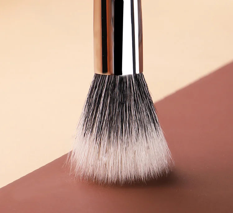 Professional Makeup Brushes - Natural Wood Goat Hair Powder Contour Stippling Blush Brush