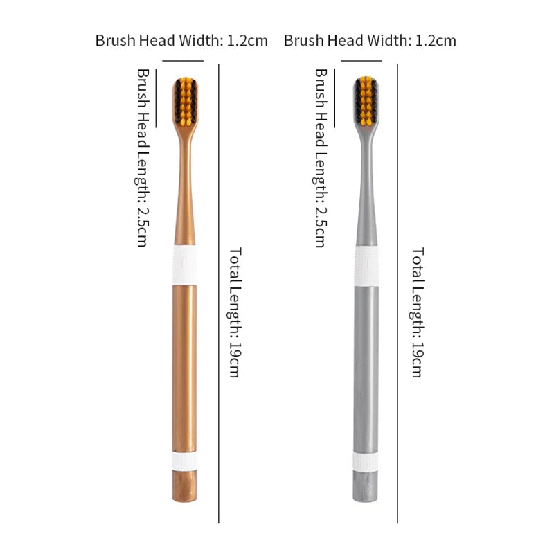 Bamboo Charcoal Toothbrush Set - 2 Piece Ultra-Fine Soft Bristle for Adults
