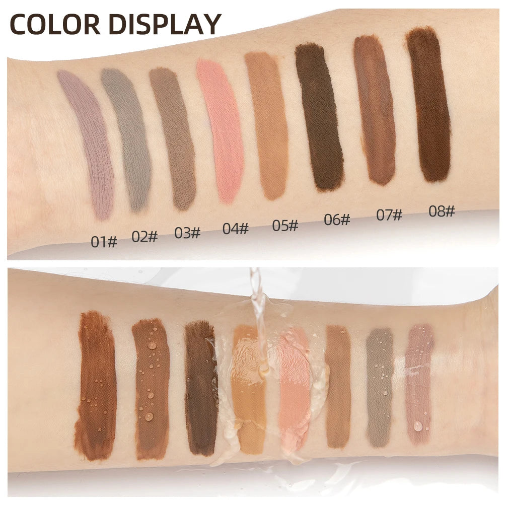 QIBEST 8 Color Matte Liquid Eyeshadow Stick - Waterproof Long-Lasting Metallic Pigment