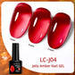 LILYCUTE 7ML Jelly Amber Gel Nail Polish - Semi Permanent UV Gel with Leopard Pattern Effect
