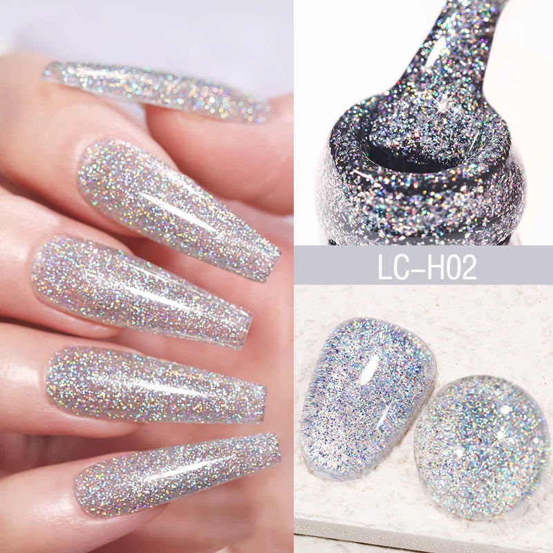 LILYCUTE 7ml 9D Cat Magnetic Gel Nail Polish - Iridescent Semi Permanent UV LED Gel Varnish