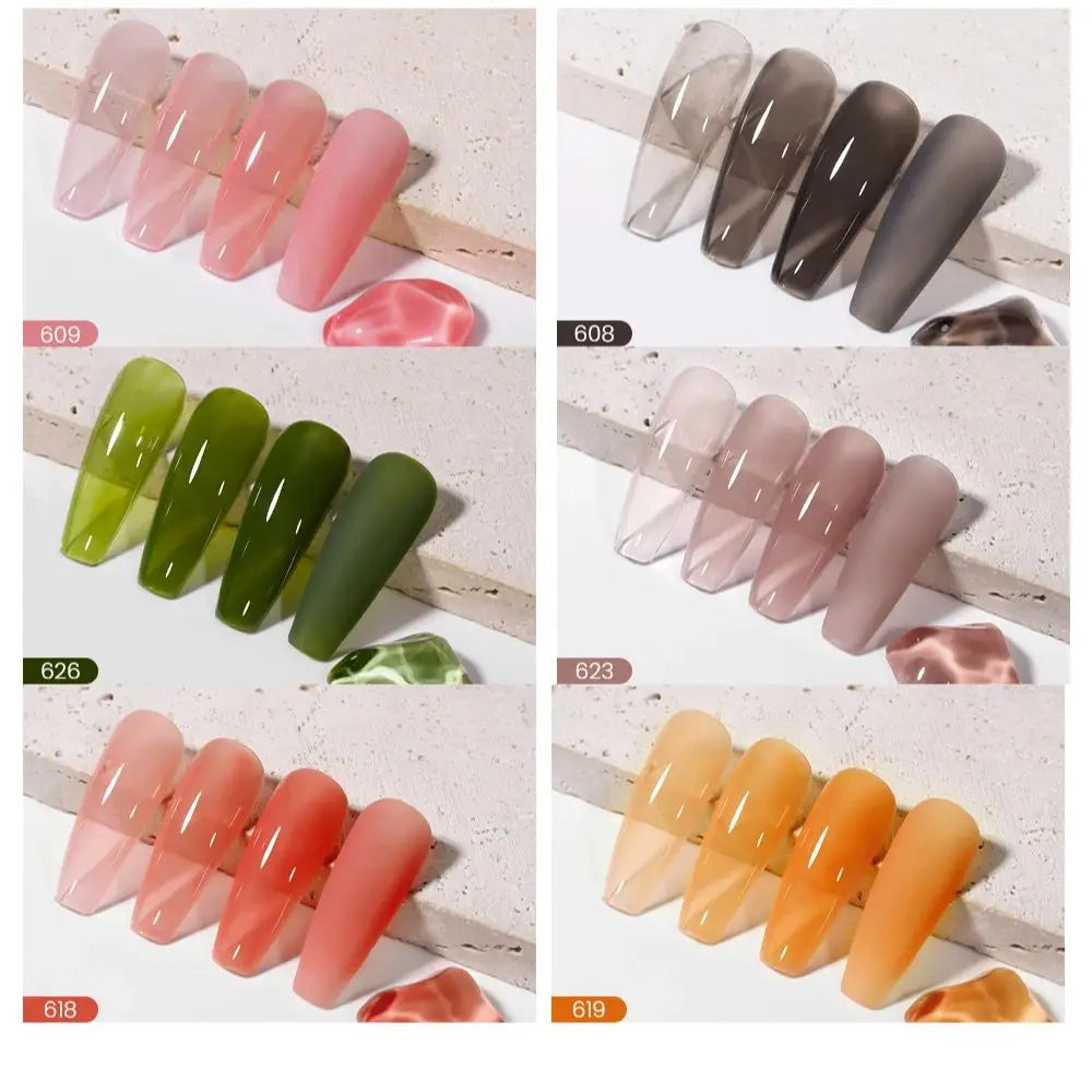 MAYCHAO Transparent Jelly Gel Nail Polish - 7.3ml Semi-Permanent UV LED Gel Varnish