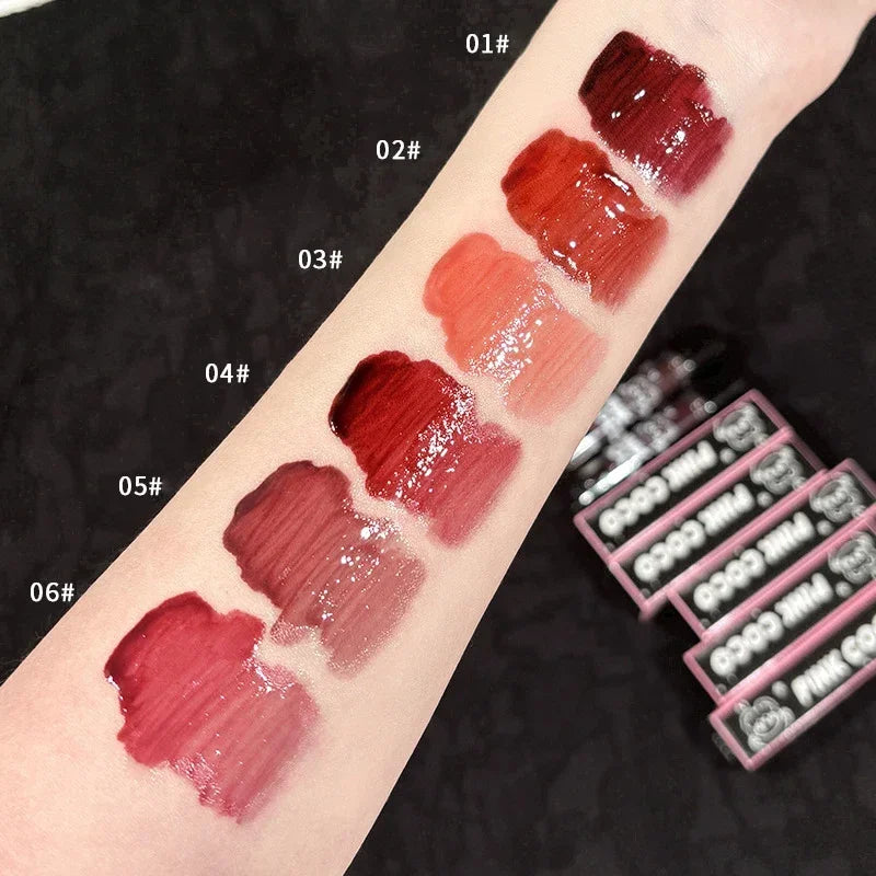 Mirror Glass Lip Tint - Punk Dark Red Lip Glaze Water Light Clear Lipstick