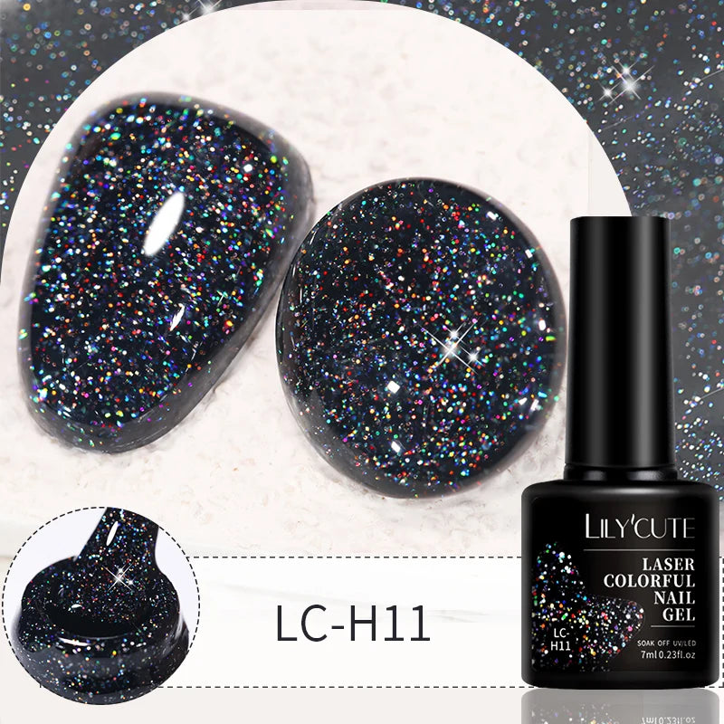 LILYCUTE 7ml 9D Cat Magnetic Gel Nail Polish - Iridescent Semi Permanent UV LED Gel Varnish