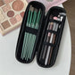 Waterproof Black Makeup Brush Case - Double Zipper Travel Holder