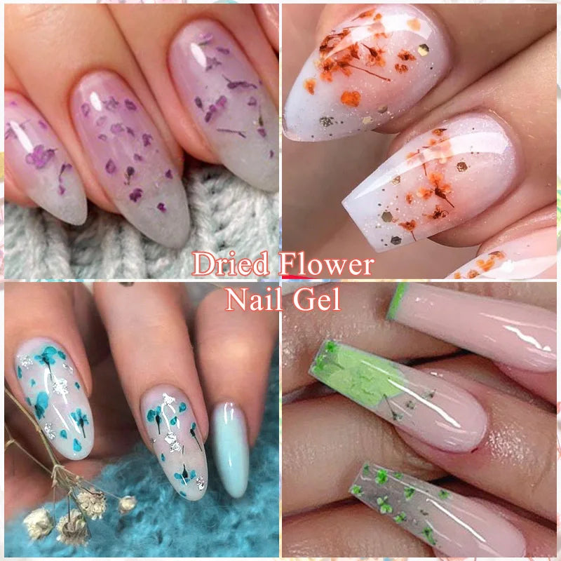 Mtssii Dried Flower Gel Nail Polish - Natural Flower Fairy Series 5ml Semi Permanent