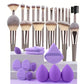 Professional 3 to 20 Piece Makeup Brushes Set - Soft Fluffy Foundation Eyeshadow Concealer Blending Set