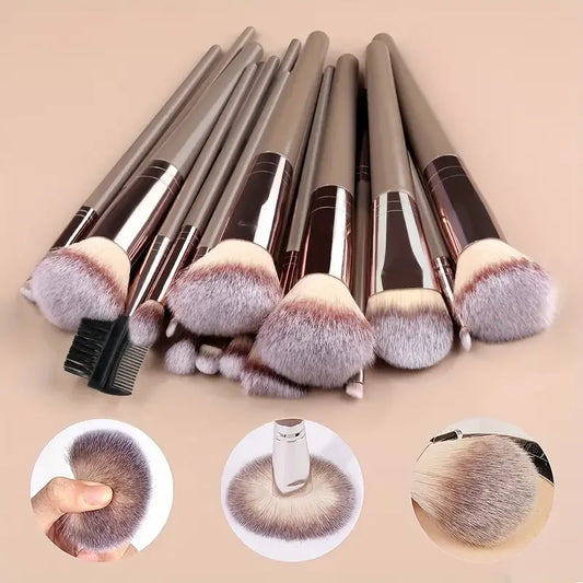 Professional 3 to 20 Piece Makeup Brushes Set - Soft Fluffy Foundation Eyeshadow Concealer Blending Set