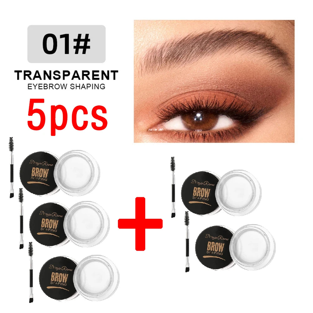 Matte Brown Black Wild Eyebrow Cream - 3D Natural Tint Gel Wax Waterproof Lasting