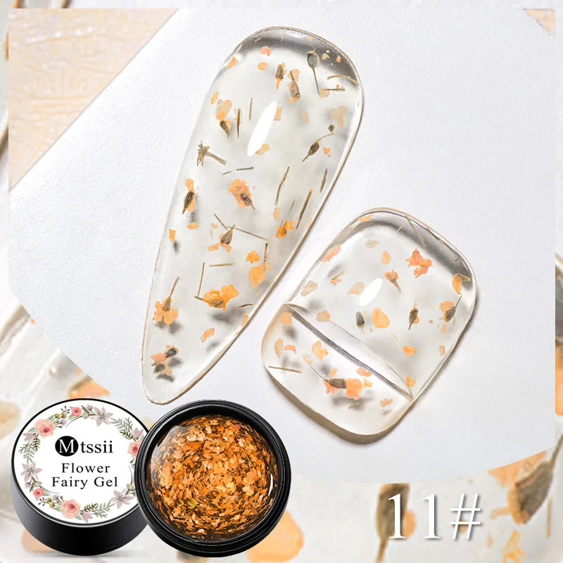 Mtssii Dried Flower Gel Nail Polish - Natural Flower Fairy Series 5ml Semi Permanent
