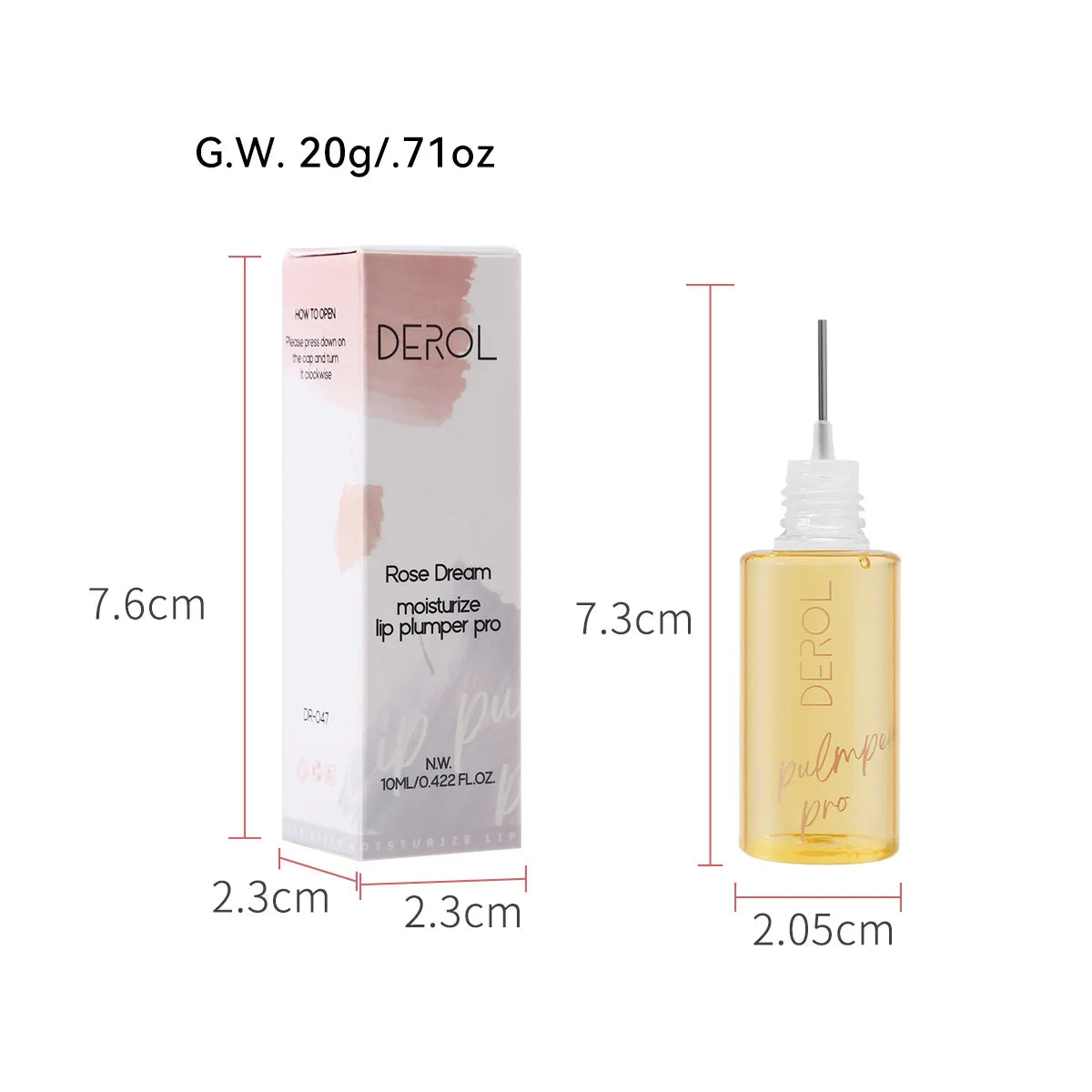 DEROL Day Night Ginger Extract Peppermint Mint Lip Plumper - Repair Moisturizing Long-Lasting