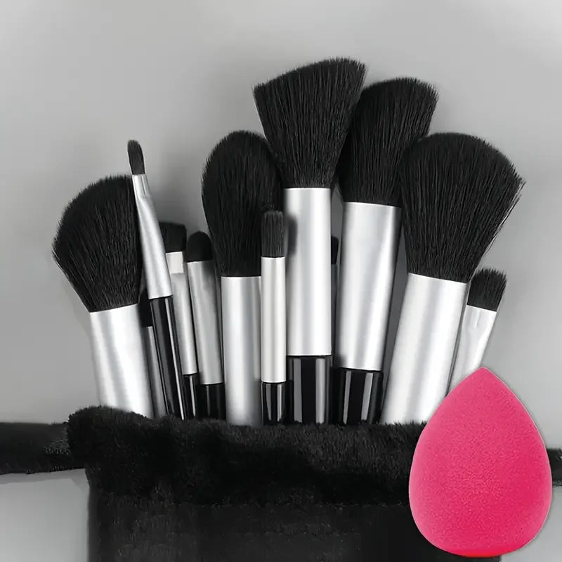 13 Piece Makeup Brush Set - Soft Fluffy Eye Shadow Foundation Blush Highlighter Collection