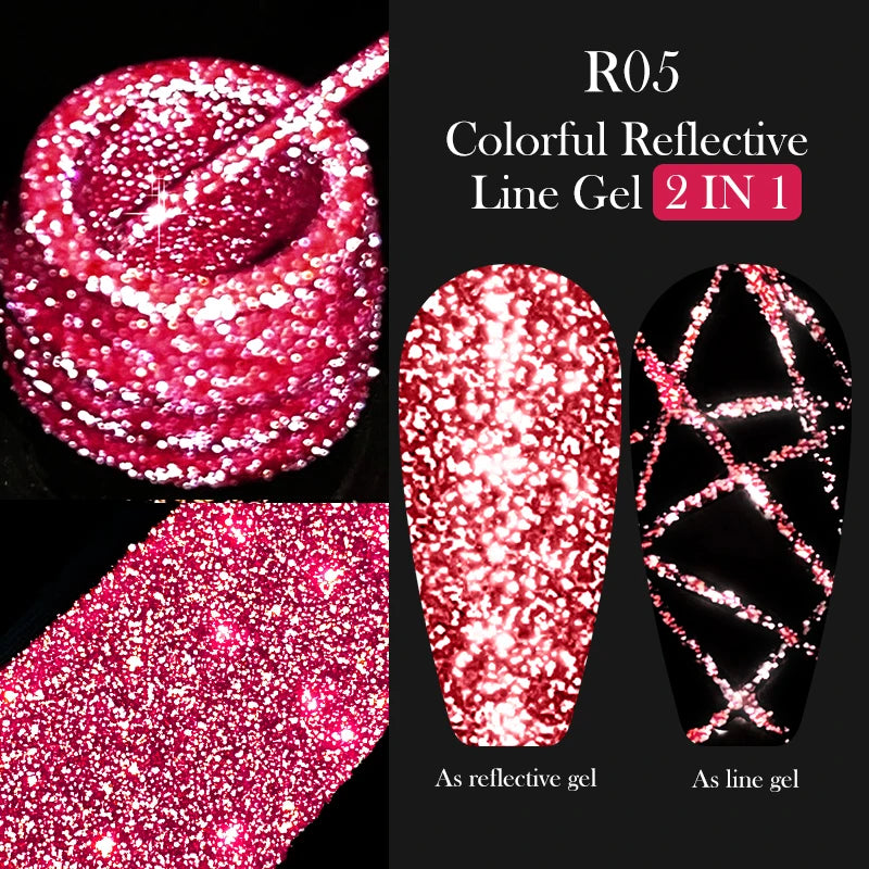 LILYCUTE 5ML Metallic Painting Liner Gel - Super Bright Gold Silver Mirror Drawing Gel