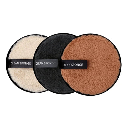 3 Piece Reusable Makeup Remover Pads - Microfiber Washable Face Cleansing Sponge