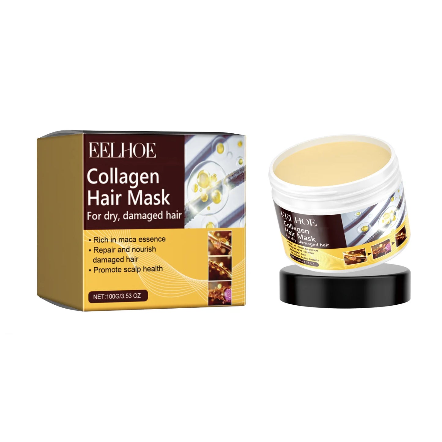 EELHOE Deep Conditioning Hair Mask - Collagen Hydration Treatment for Damaged Hair (100g)